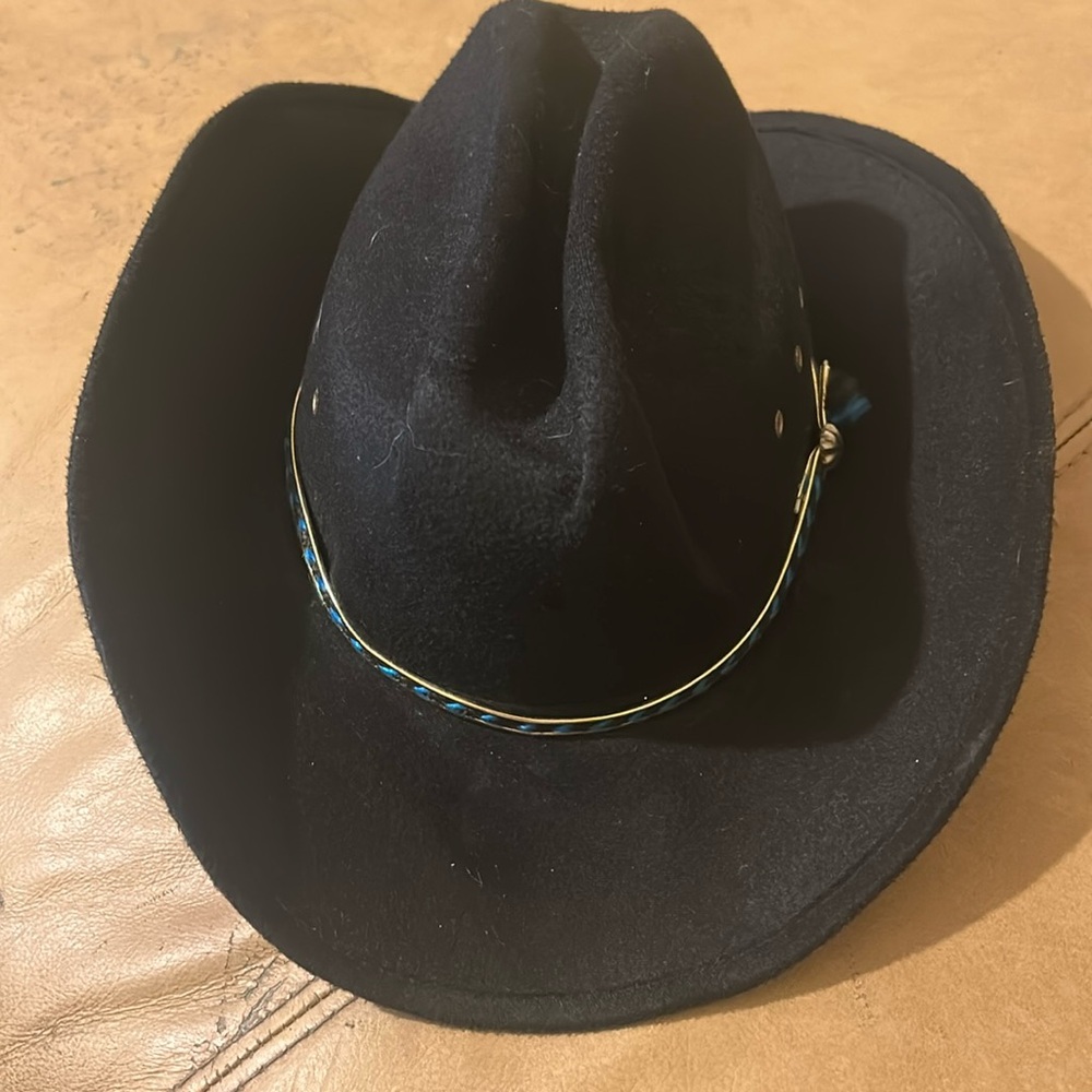 Western Express Faux Felt Wide Brim Western Cowboy Hat Black Size Medium